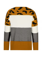 Load image into Gallery viewer, Women's Sweatshirt Leopard Print Color Block Crewneck Knit Style