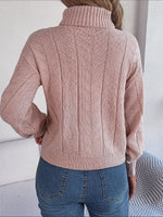 Load image into Gallery viewer, Women's Sweatshirt Turtleneck Cable Knit Long Sleeve Style