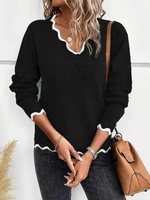 Load image into Gallery viewer, Women's Sweatshirt Notch V Neck Long Sleeve Knit Style