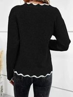 Load image into Gallery viewer, Women's Sweatshirt Notch V Neck Long Sleeve Knit Style