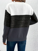 Load image into Gallery viewer, Women's Sweatshirt Color Block Crewneck Long Sleeve Knit Style