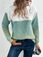 Load image into Gallery viewer, Women's Sweatshirt Color Block Crewneck Long Sleeve Knit Style