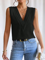 Load image into Gallery viewer, Women's Blouses V Neck Sleeveless Wrap Relaxed Tank Top Style