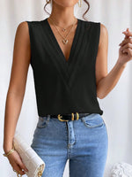 Load image into Gallery viewer, Women's Blouses V Neck Sleeveless Wrap Relaxed Tank Top Style