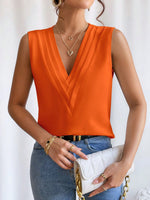 Load image into Gallery viewer, Women's Blouses V Neck Sleeveless Wrap Relaxed Tank Top Style