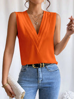 Load image into Gallery viewer, Women's Blouses V Neck Sleeveless Wrap Relaxed Tank Top Style