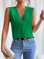 Load image into Gallery viewer, Women's Blouses V Neck Sleeveless Wrap Relaxed Tank Top Style