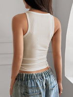 Load image into Gallery viewer, Women's Ribbed Tank Top Square Neck Cropped Style