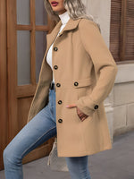 Load image into Gallery viewer, Women's Trench Coat Notch Collar Belted Waist Double Breasted Style
