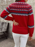 Load image into Gallery viewer, Women's Fair Isle Knit Sweater Turtleneck Long Sleeve Cozy Style