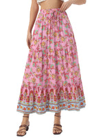 Load image into Gallery viewer, Women's Printed Maxi Skirt High Waist Side Slit Flowing