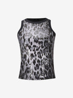 Load image into Gallery viewer, Effortless Going Out Top for Women with Leopard Print Sleeveless Crew Neck