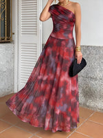 Load image into Gallery viewer, Women's a Line Wedding Dress One Shoulder Tie Dye Print Maxi