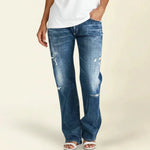 Load image into Gallery viewer, Women's Ripped Jeans High Waist Distressed Straight Leg Relaxed Fit Blue Jean Style