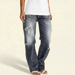 Load image into Gallery viewer, Women's Ripped Jeans High Waist Distressed Straight Leg Relaxed Fit Blue Jean Style
