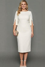 Load image into Gallery viewer, Women's Cocktail Dress Round Neck Half Sleeve Bodycon Midi Formal Style