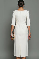 Load image into Gallery viewer, Women's Cocktail Dress Round Neck Half Sleeve Bodycon Midi Formal Style