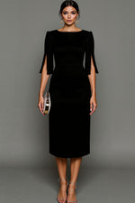 Load image into Gallery viewer, Women's Cocktail Dress Round Neck Half Sleeve Bodycon Midi Formal Style