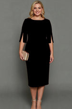 Load image into Gallery viewer, Women's Cocktail Dress Round Neck Half Sleeve Bodycon Midi Formal Style