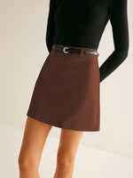 Load image into Gallery viewer, Women's Mini Skirt High Waist Belted a Line Bodycon Chic Style