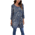 Load image into Gallery viewer, Women's Boho Tunics Mandala Print Swing Silhouette Elbow Sleeve
