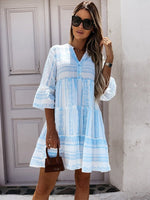 Load image into Gallery viewer, Effortless Boho Mini Dress for Women with Tiered Flowy Tunic Style