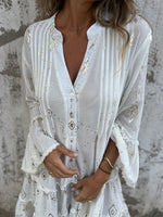 Load image into Gallery viewer, Women's Lace Mini Dress V Neck Bell Sleeve Tiered Ruffle Hem