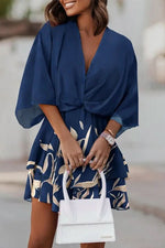 Load image into Gallery viewer, Women's Mini Dress Tiered Skirt Batwing Sleeve Boho Cocktail Style