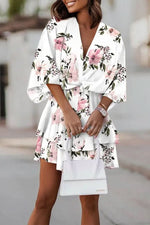 Load image into Gallery viewer, Women's Mini Dress Tiered Skirt Batwing Sleeve Boho Cocktail Style