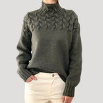 Load image into Gallery viewer, Women's Sweaters Cable Knit Turtleneck Pullover Relaxed Fit