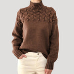 Load image into Gallery viewer, Women's Sweaters Cable Knit Turtleneck Pullover Relaxed Fit