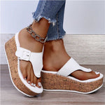 Load image into Gallery viewer, Comfortable Platform Sandals for Women with Cork Wedge Bow Detail