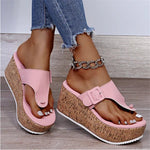 Load image into Gallery viewer, Comfortable Platform Sandals for Women with Cork Wedge Bow Detail