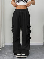 Load image into Gallery viewer, Women's Cargo Pants Drawstring Waist Wide Leg Pockets Streetwear Style