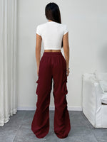 Load image into Gallery viewer, Women's Cargo Pants Drawstring Waist Wide Leg Pockets Streetwear Style