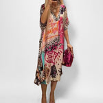 Load image into Gallery viewer, Women's Graphic Print Sundress V-Neckline Swing Tunic Style