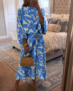 Load image into Gallery viewer, Women's Printed Skirt Set Round Neck Kimono Sleeve Relaxed Two Piece Style