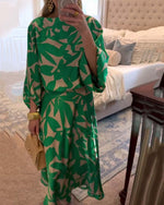 Load image into Gallery viewer, Women's Printed Skirt Set Round Neck Kimono Sleeve Relaxed Two Piece Style