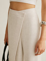 Load image into Gallery viewer, Women's Wide Leg Pants High Waist Asymmetric Wrap Front