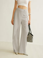 Load image into Gallery viewer, Women's Wide Leg Pants High Waist Asymmetric Wrap Front