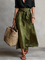Load image into Gallery viewer, Women's Maxi Skirt Set Button Front Shirt Tie Waist Relaxed Two Piece Style