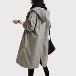 Load image into Gallery viewer, Women's Trench Coat Waterproof Hooded Relaxed Fit