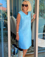 Load image into Gallery viewer, Women's Shift Dress Cowl Neck Sleeveless Pockets Relaxed Casual Style