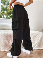 Load image into Gallery viewer, Effortless Cargo Pants for Women with Elastic Waist Wide Leg Pockets Casual Streetwear Style