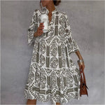 Load image into Gallery viewer, Women's Floral Sundress Tiered Skirt Boho Tunic Style