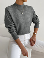 Load image into Gallery viewer, Women's Sweaters Mock Turtleneck Relaxed Fit Long Sleeve