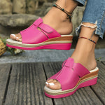 Load image into Gallery viewer, Comfortable Platform Sandals for Women with Open Toe Wedge Hook Loop Strap