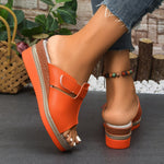 Load image into Gallery viewer, Comfortable Platform Sandals for Women with Open Toe Wedge Hook Loop Strap