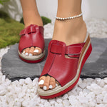 Load image into Gallery viewer, Comfortable Platform Sandals for Women with Open Toe Wedge Hook Loop Strap