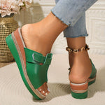 Load image into Gallery viewer, Comfortable Platform Sandals for Women with Open Toe Wedge Hook Loop Strap